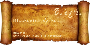 Blaskovich Ákos névjegykártya