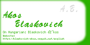 akos blaskovich business card